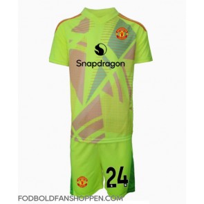 Manchester United Andre Onana #24 Målmand Udebanetrøje Børn 2024-25 Kortærmet (+ Korte bukser)